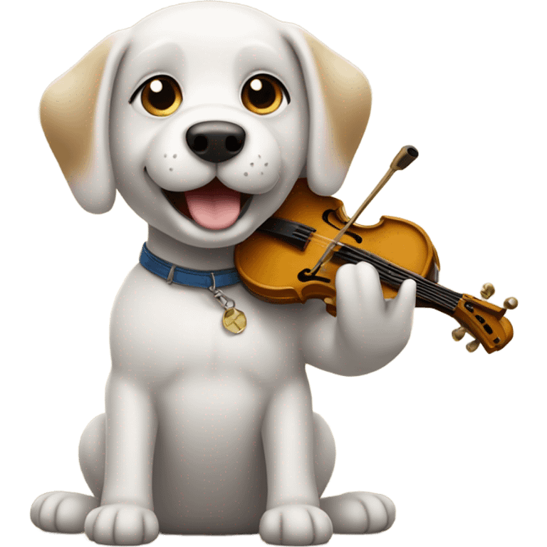 Dog playing a musical instrument emoji