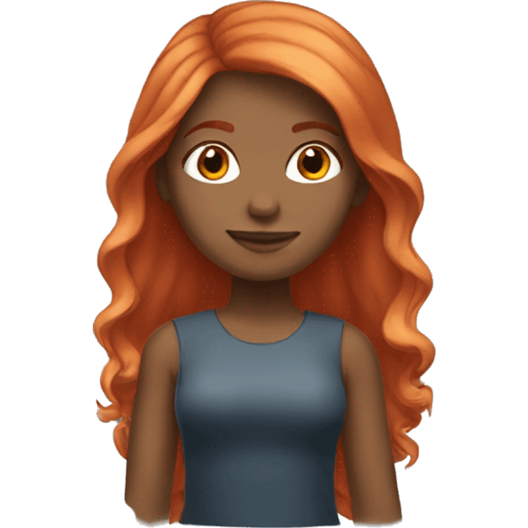 Girl with red hair and blonde highlights emoji