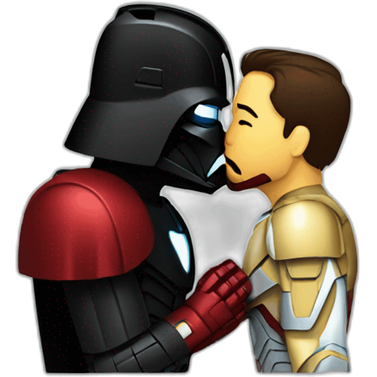 iron man kissing dark vador emoji