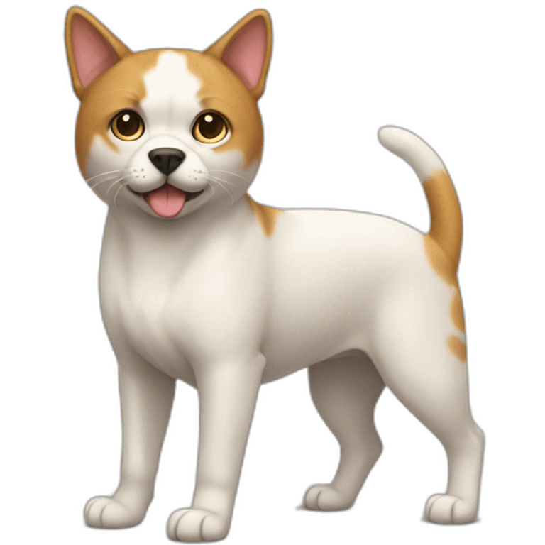 half cat half dog full body emoji