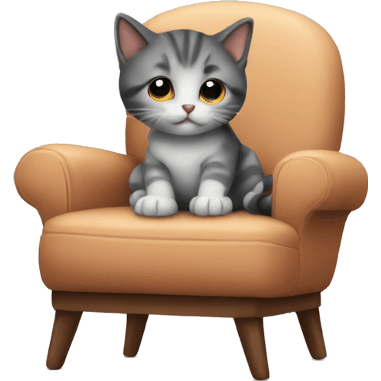 kitten sitting in a chair emoji