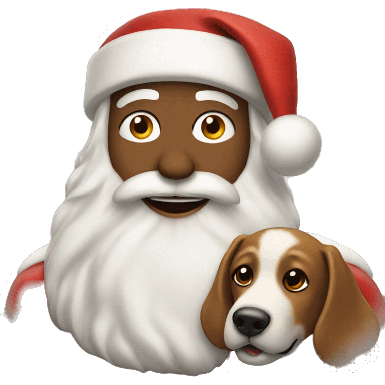 santa with a dog emoji