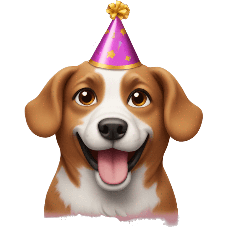 Dog with birthday hat emoji