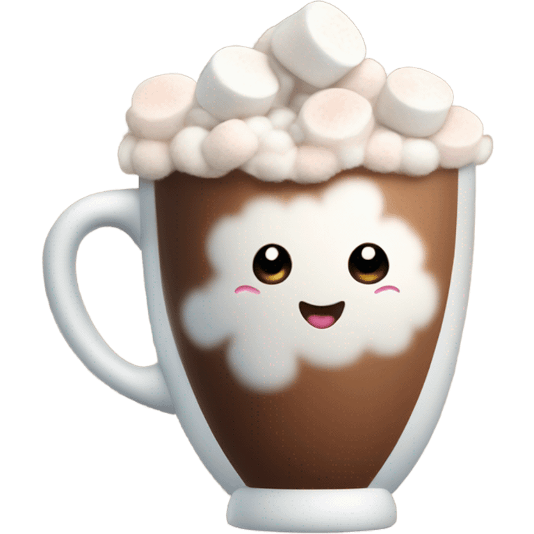 A hot cocoa with lots of marshmallow  emoji