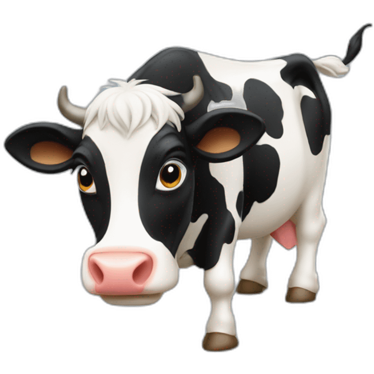 Vache avec des chaussure emoji