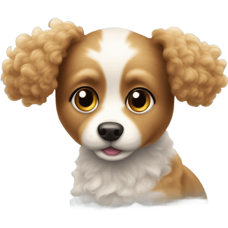 Chihuahua mix with a poodle￼ emoji