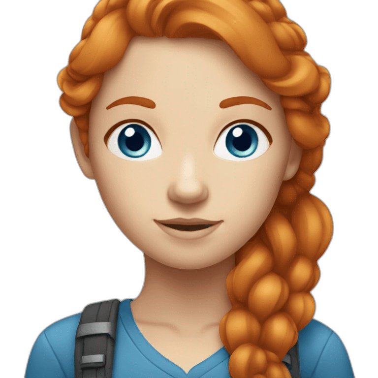 Ginger hair and blue eyes woman in Canada  emoji