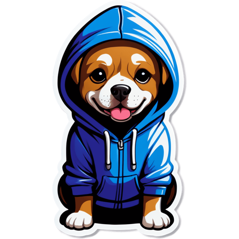 Dog wearing a hoodie emoji