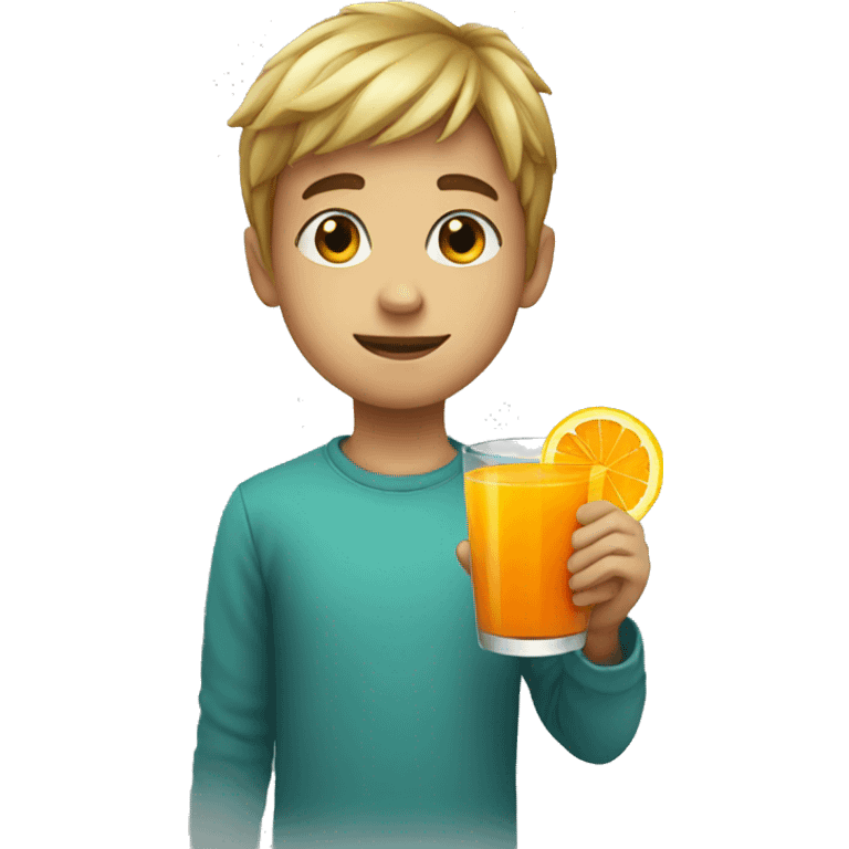 Boy with juice  emoji