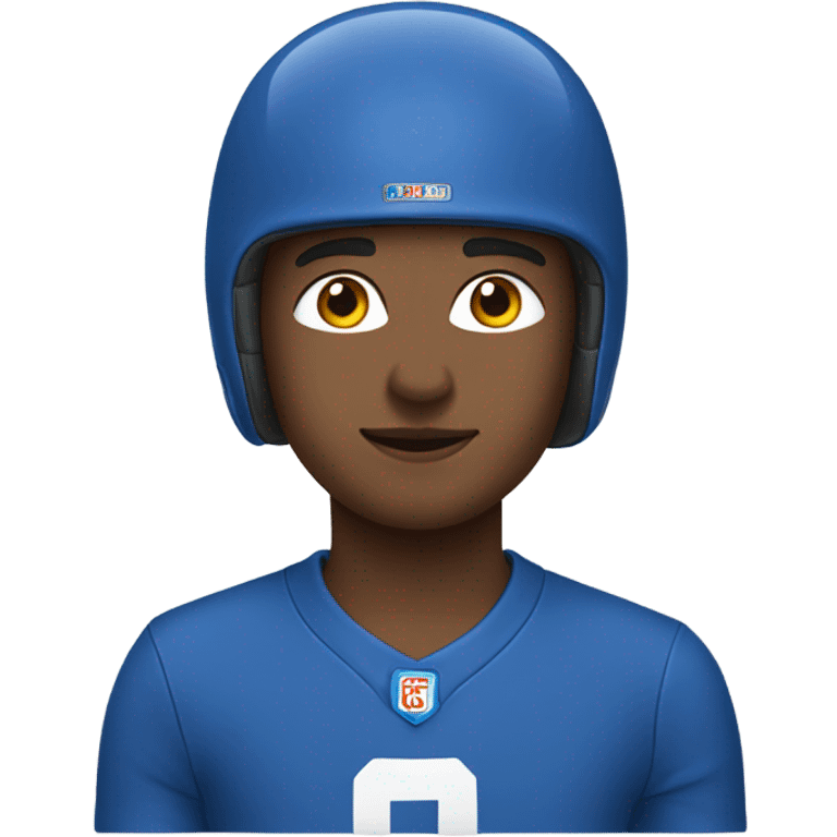 boy in blue sportswear helmet emoji