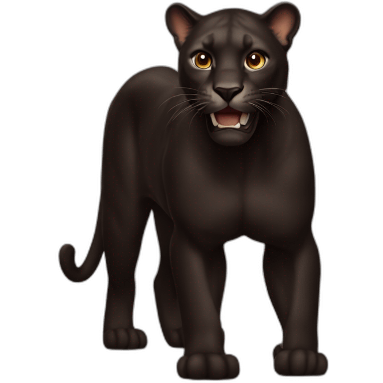 Panther is dark brown in color in full growth emoji