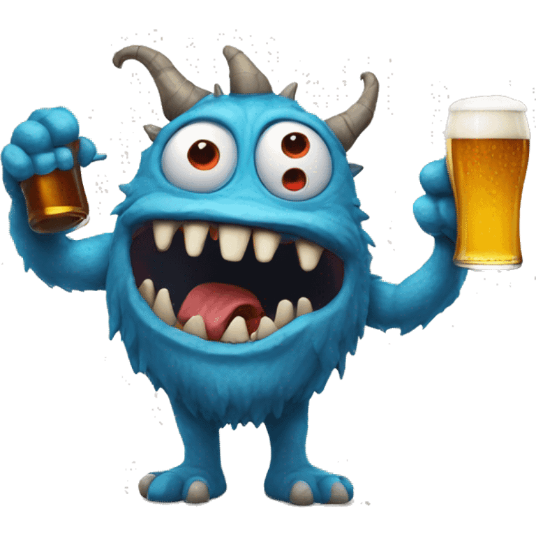 Monster with a beer  emoji