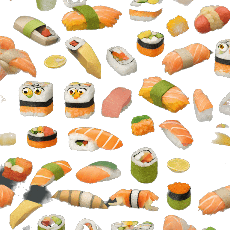 bert the muppet eating sushi emoji