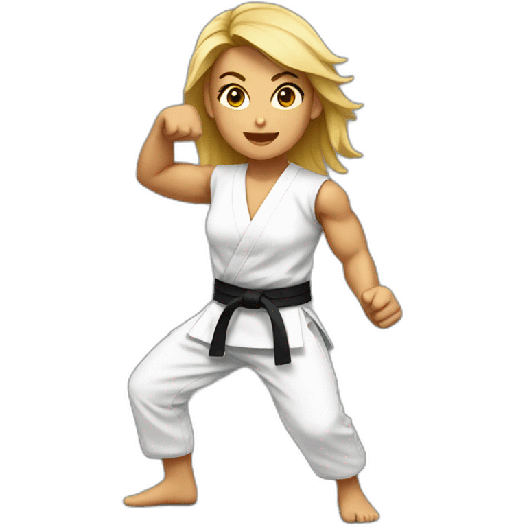 Muscular Karate Girl emoji