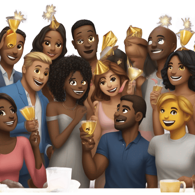 New Year’s Eve 2025 gathering with friends emoji