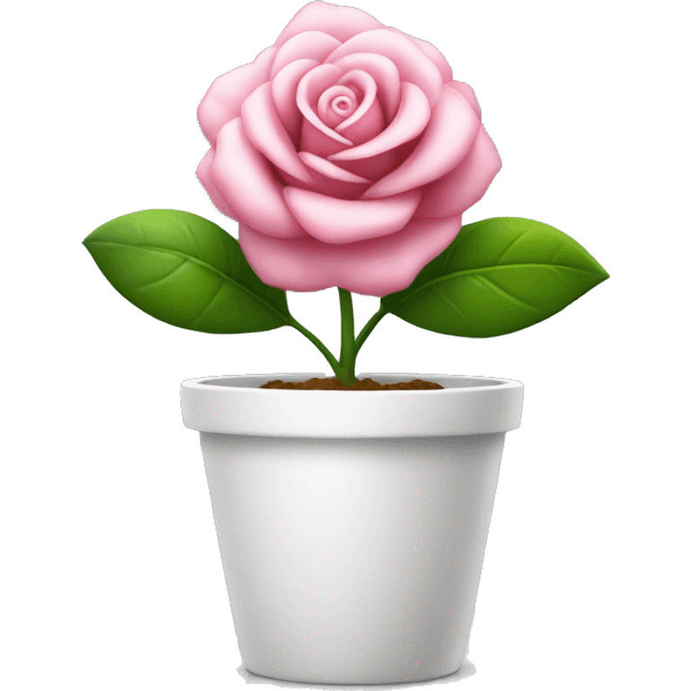 Flor rosa em um vaso branco  emoji