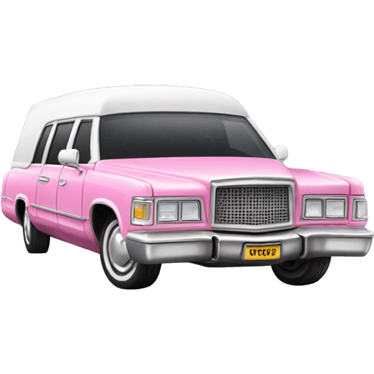 Realistic pink hearse  emoji