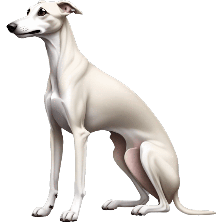 Skinny all back whippet sitting emoji