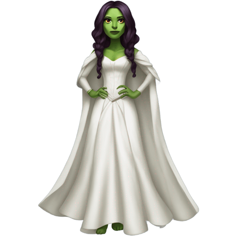 gamora in Victorian dress elegant white full body  emoji