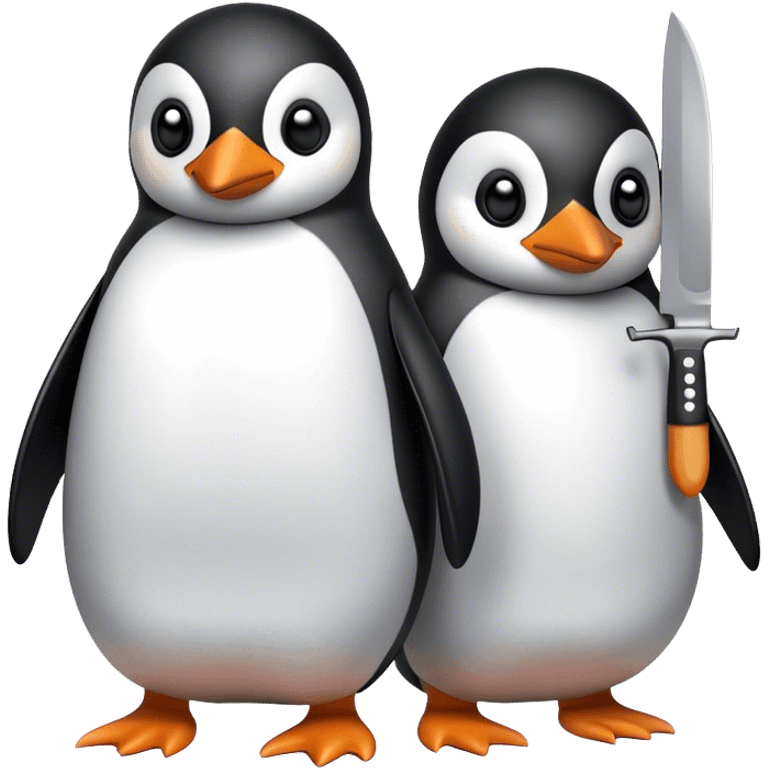 Penguin with a knife emoji