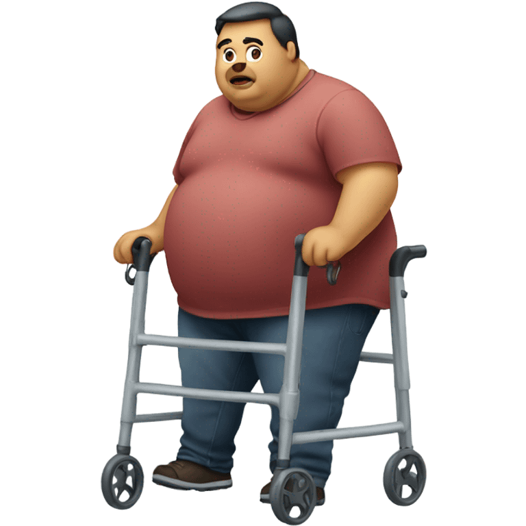 Fat man with a walker’s  emoji