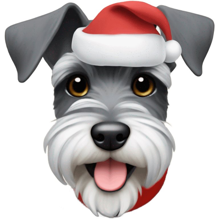 Christmas miniature schnauzer ￼ emoji