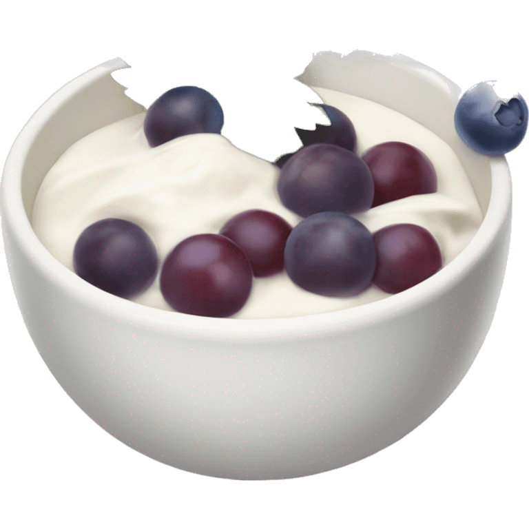 yoghurt bowl with grapes and blueberries emoji