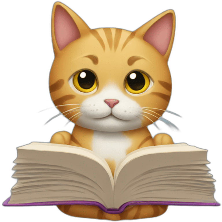 Cat read a book  emoji