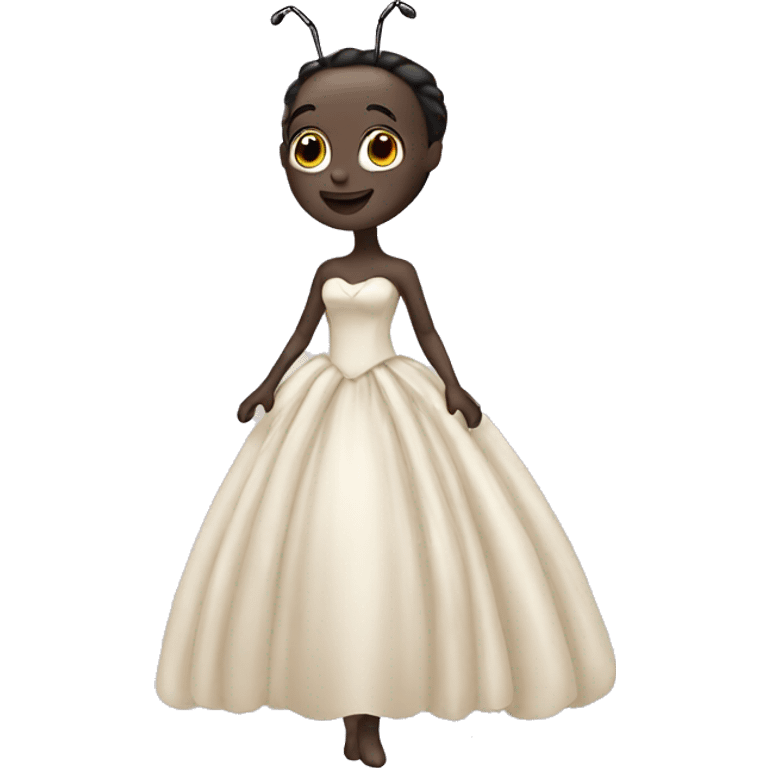 Ant wearing a married dress emoji