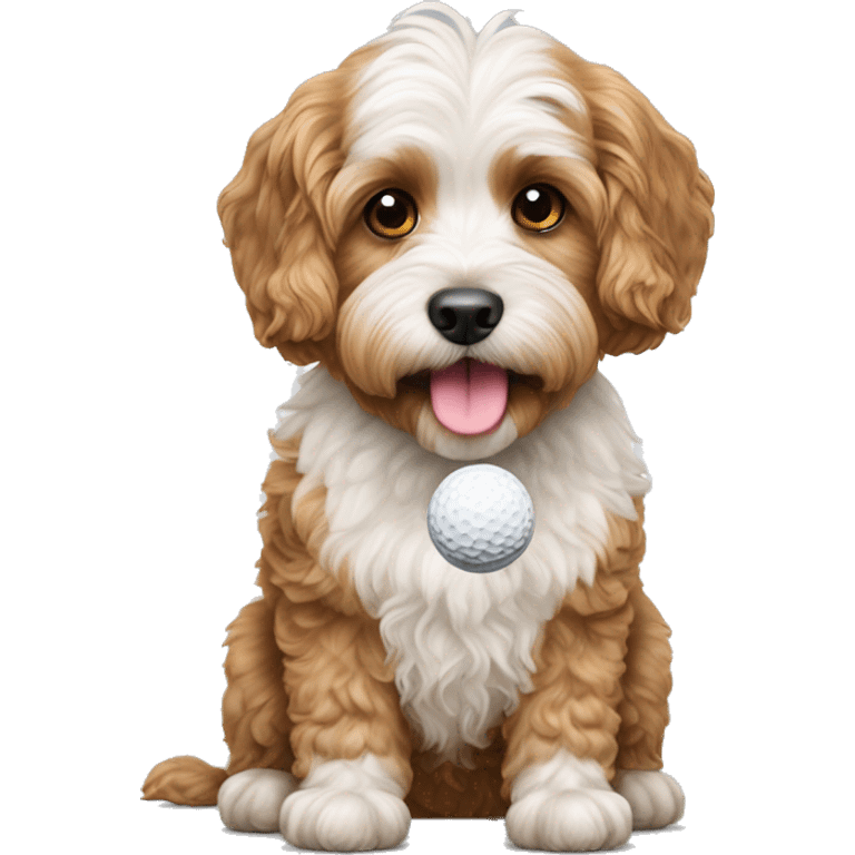 CAVOODLE with golf ball  emoji