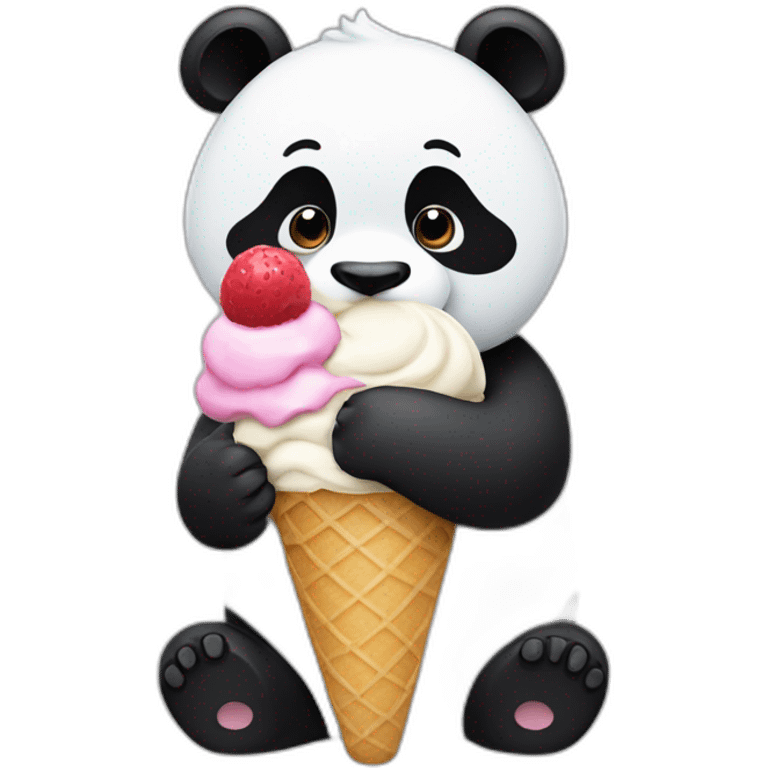 Panda eating ice cream emoji