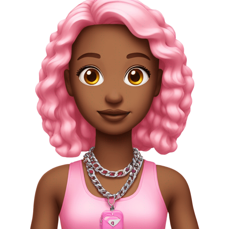 pink girl with barbie chain emoji