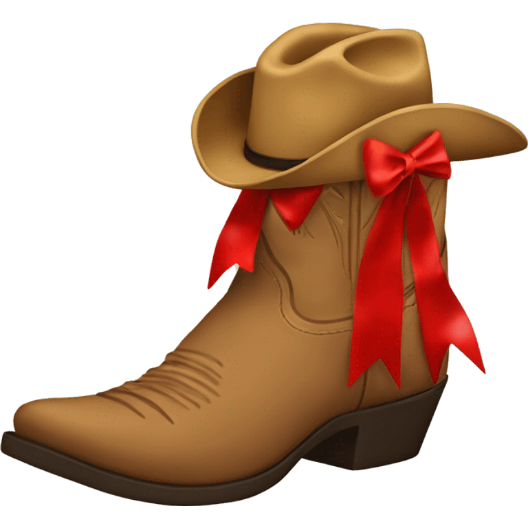 cowboy boots with red bows emoji