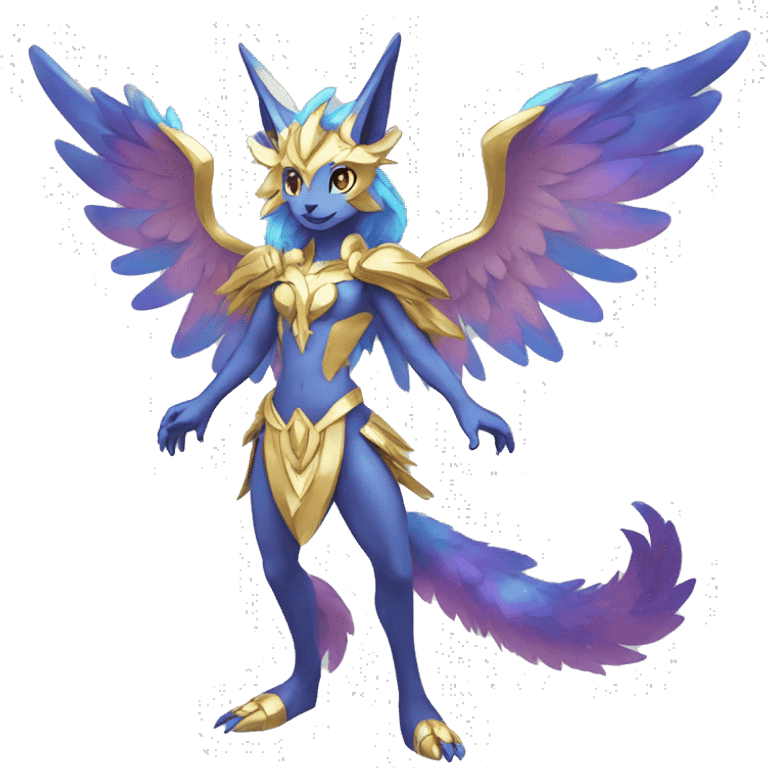 Anthro Sona Colorful Godly Celestial Shiny Fakemon Full Body emoji