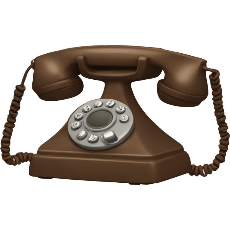 Vintage corded phone brown emoji