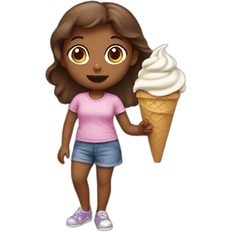 girl eating ice cream emoji