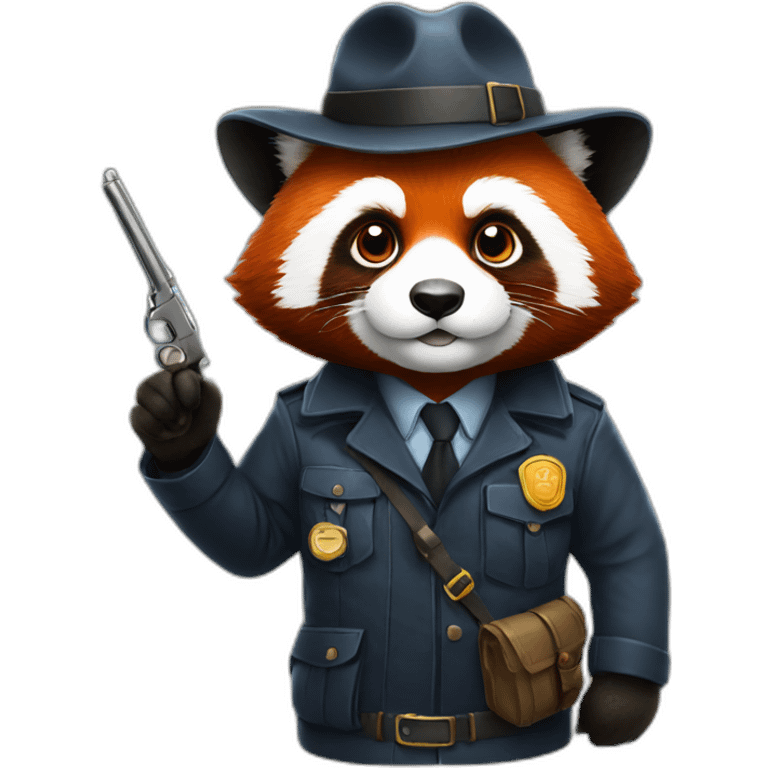 Red panda detective emoji