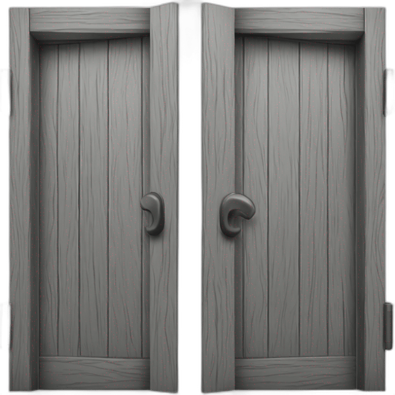 One gray wood open door perspective emoji