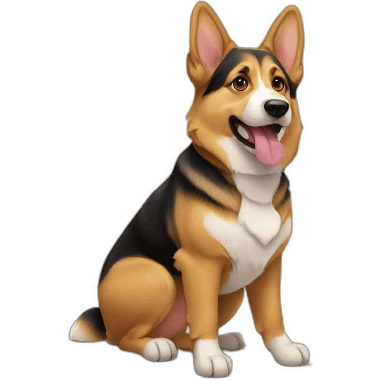 Mix between corgi and German shepherd emoji