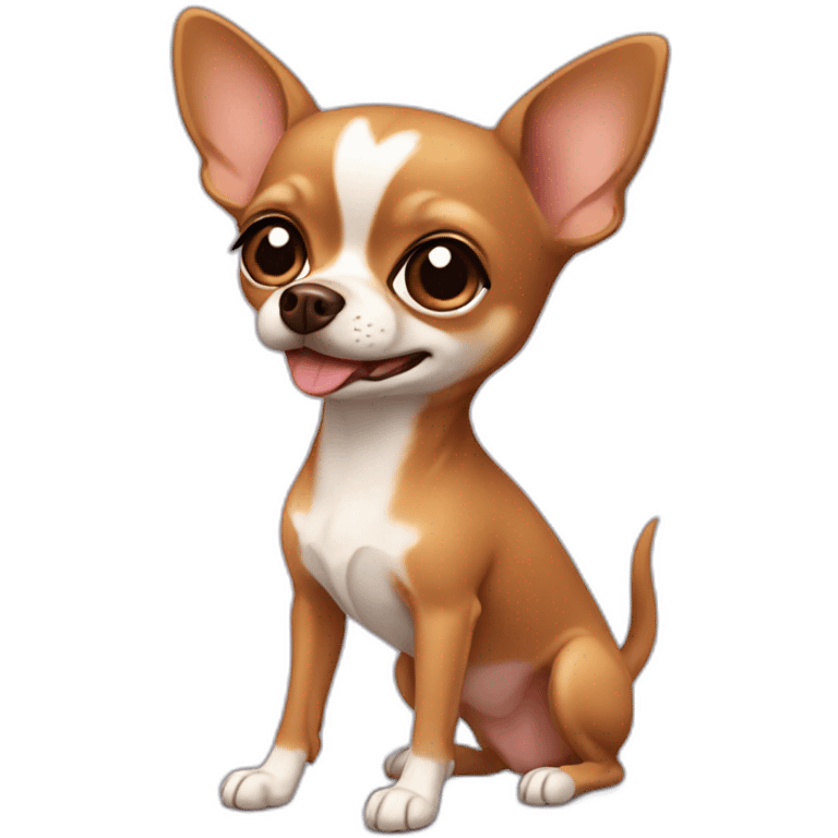 A cute brown Chihuahua Without legs emoji