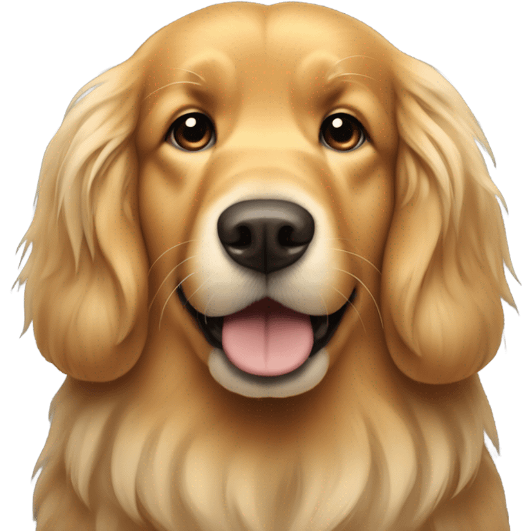 Tan golden retriever with long shaggy hair emoji