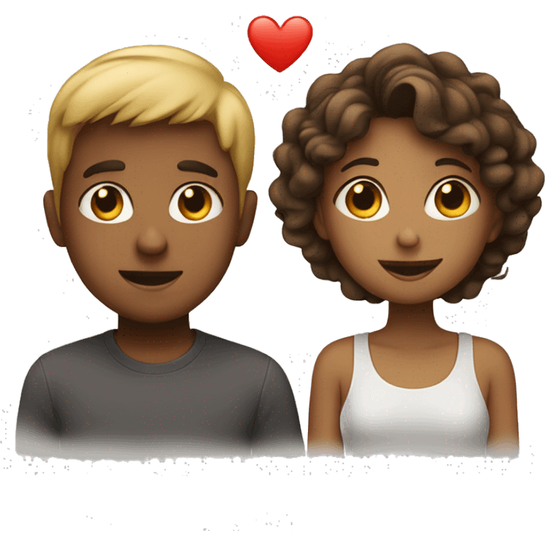 couple, one boy and one girl,have feeling to each other emoji