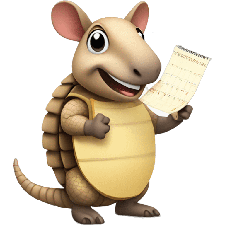 Armadillo with a Calendar and todo list emoji