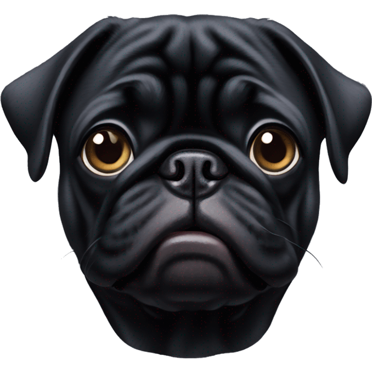 Black pug face emoji