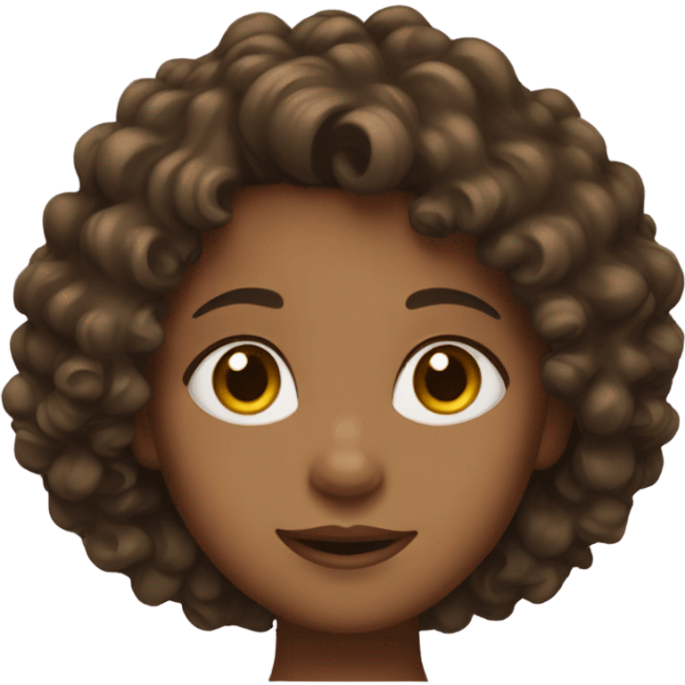 Girl with Brown Curly hair  emoji