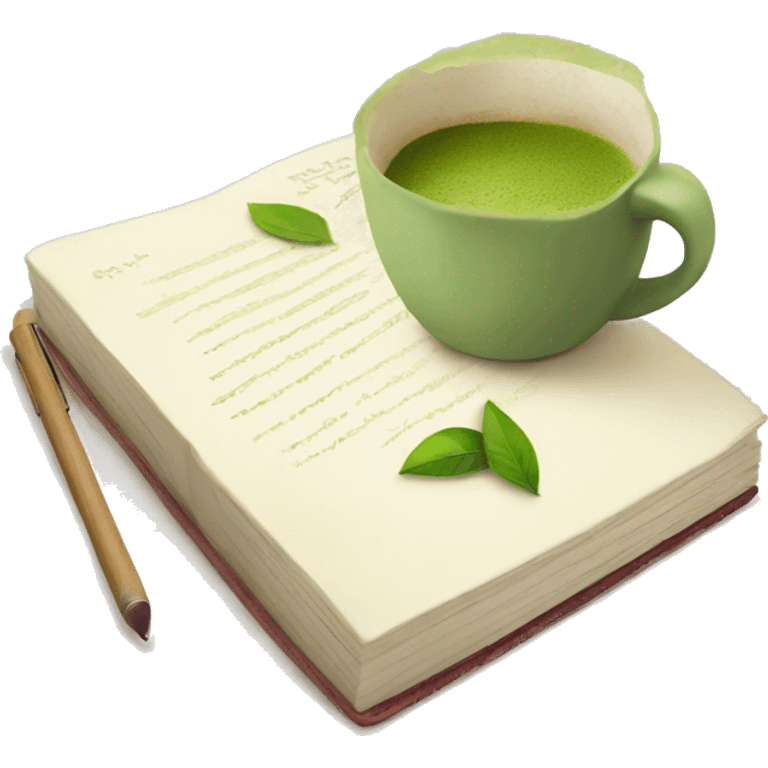 Matcha and gratitude journal  emoji