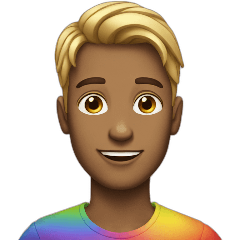 Posh-boy-with-raibow-hair emoji