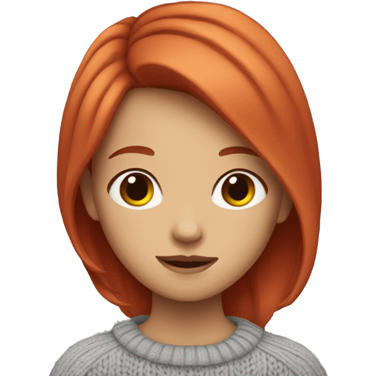 girl with red hair wearing a sweater emoji