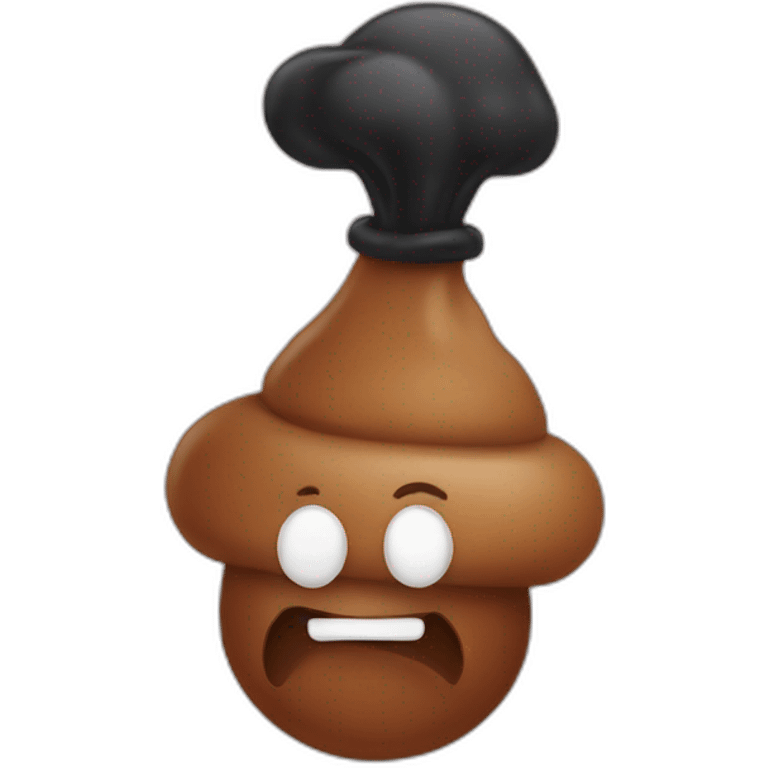 Poop with a hat emoji