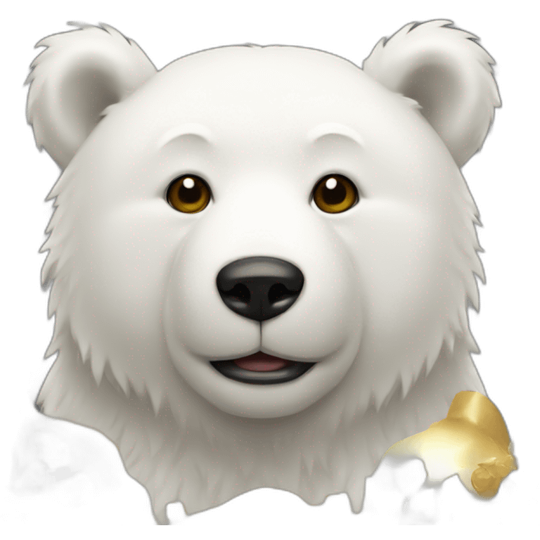 white bear with gold emoji